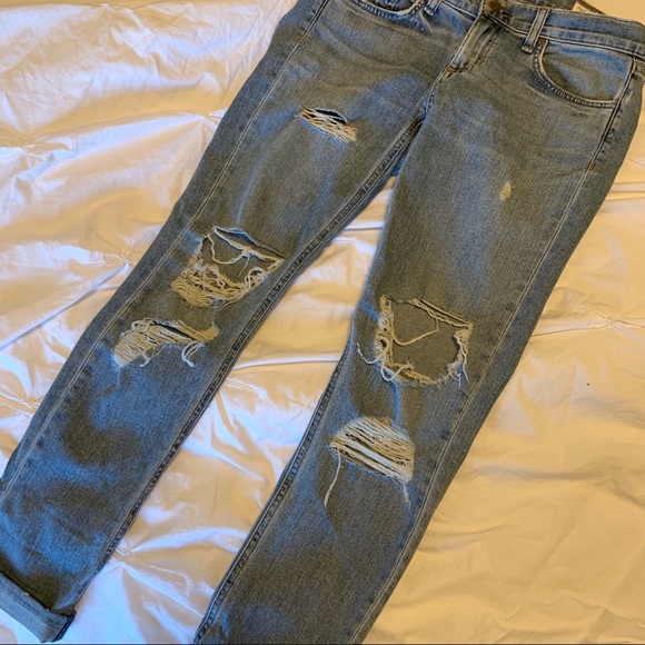 Rag & Bone Dre Slim Boyfriend Jeans with Holes 26 - Picture 3 of 5